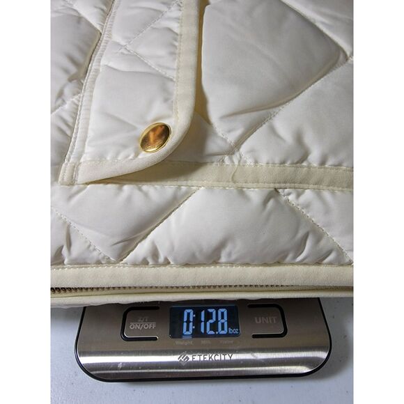 Women's White J Crew Quilted Down Vest - Medium - Picture 7 of 7